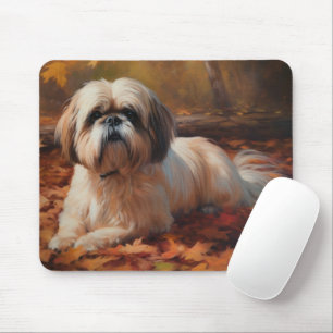 Shih Tzu i Höst löv Fall Inspire Musmatta