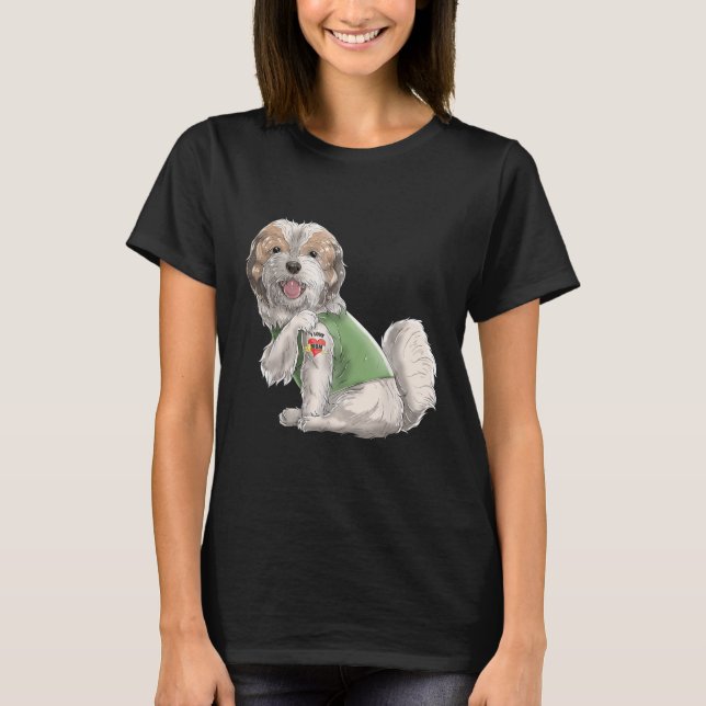 Shih Tzu I Kärlek Mamma Tattoo Hund tröja Funny Mo (Framsida)