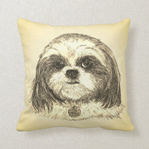 Shih Tzu i Sepia Kudde