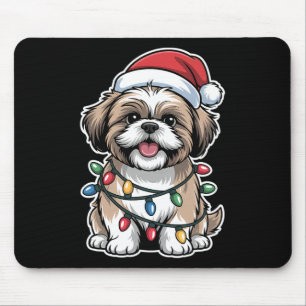 Shih Tzu insvept i julgransbelysning Musmatta