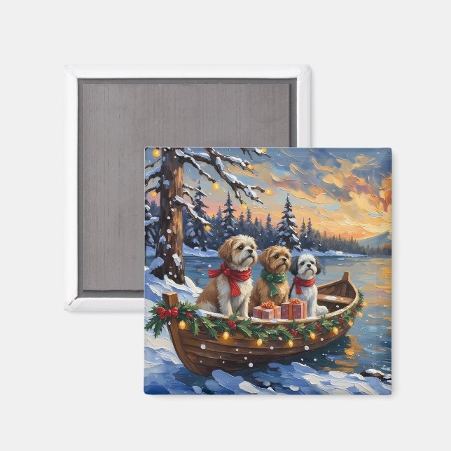 Shih Tzu jul båt semester Magnet (Front/Back)