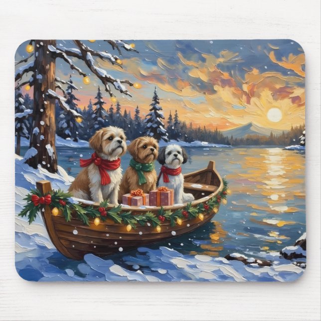 Shih Tzu jul båt semester Musmatta (Framsidan)