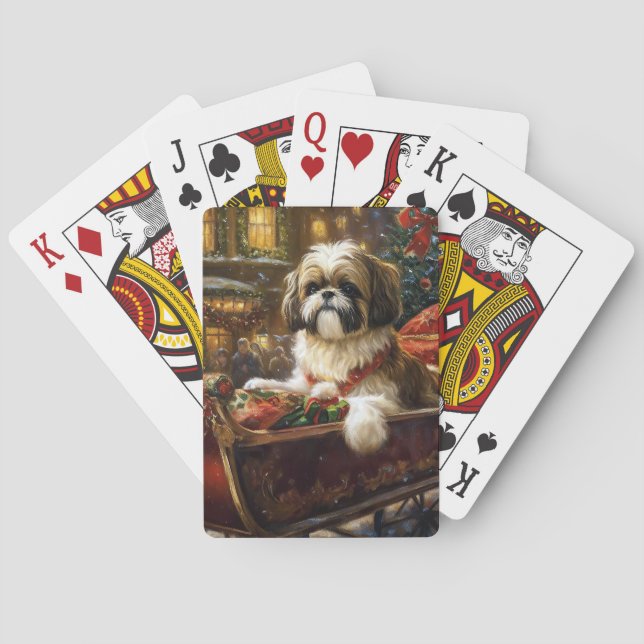 Shih Tzu jul - julsäsong Casinokort (Baksidan)