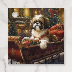 Shih Tzu jul - julsäsong Gåvor Etiketter