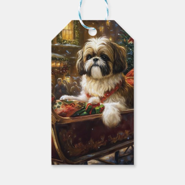 Shih Tzu jul - julsäsong Presentetikett (Framsidan)