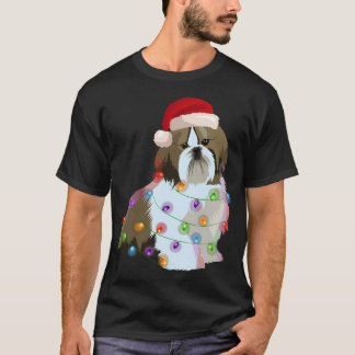 Shih Tzu jul Ljus Julafton Hund älskare T Shirt