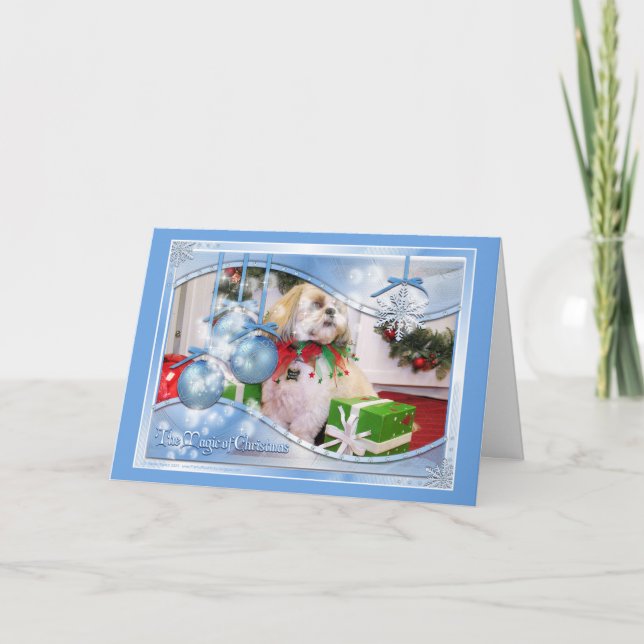 Shih Tzu jul Photocard Helgkort (Framsida)