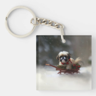 Shih Tzu jul snö vinter