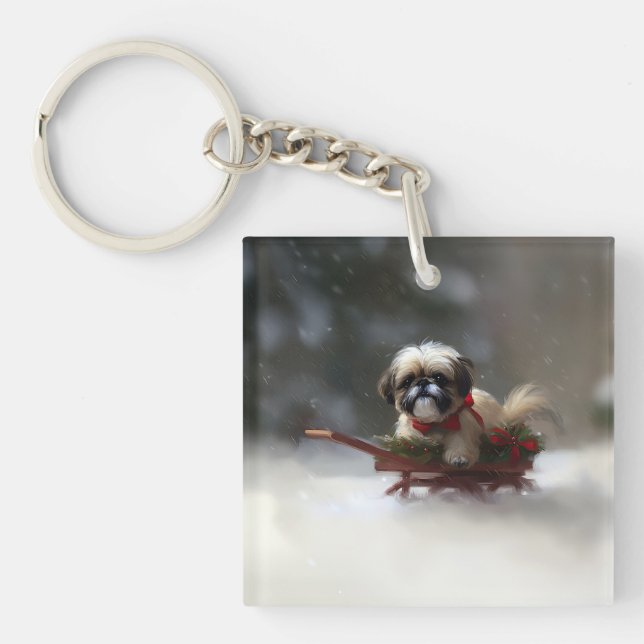 Shih Tzu jul snö vinter (Framsidan)