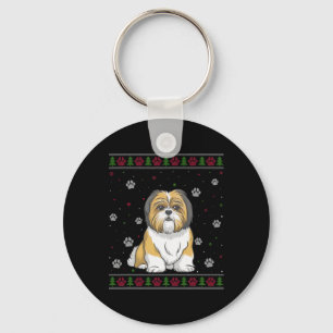 Shih Tzu jul Sweater Julafton Pet Animal Hund Lov Nyckelring