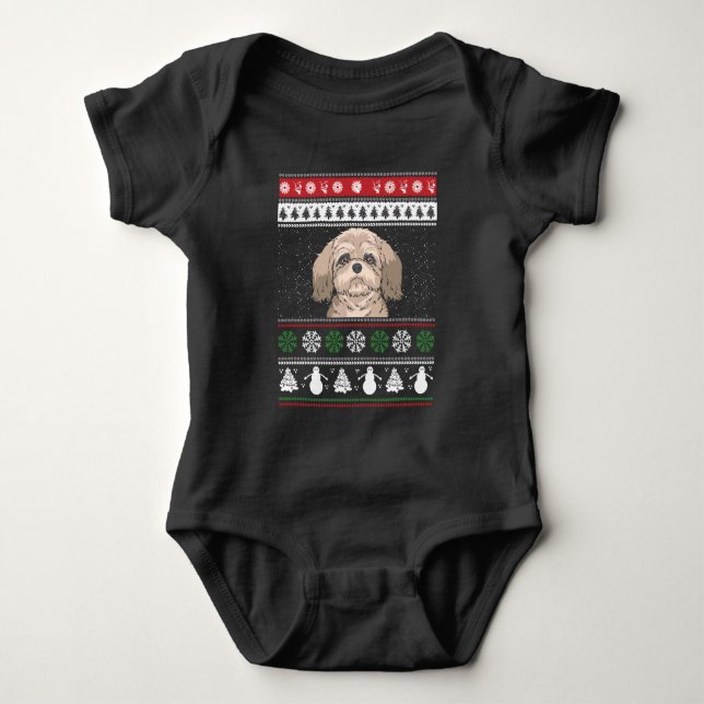 Shih Tzu jul T Shirt (Framsida)