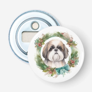 Shih Tzu Julafton Festive Valp Flasköppnare