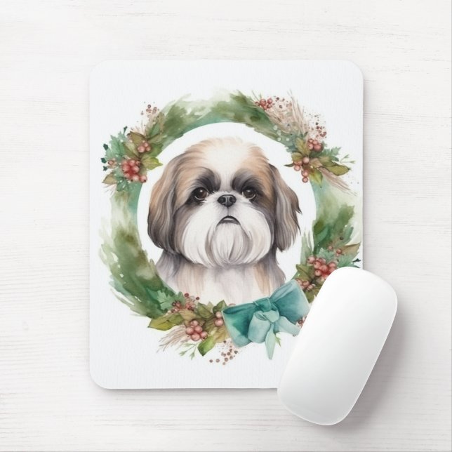 Shih Tzu Julafton Festive Valp Musmatta (Med mus)