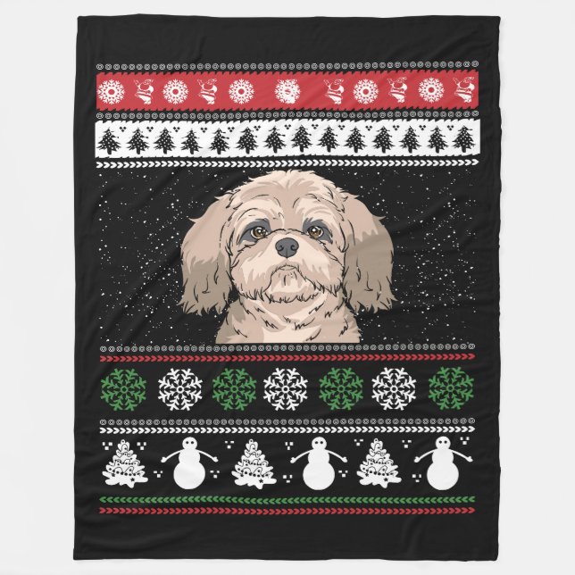 Shih Tzu-julen Fleecefilt (Framsidan)