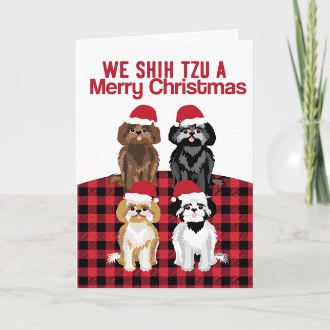 Shih Tzu-julen Hund Kort (Framsida)