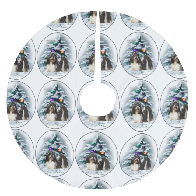 Shih Tzu-julen Julgransmatta Borstad Polyester (Framsidan)