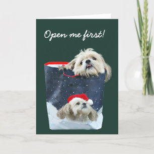 Shih Tzu julgåva Helgkort