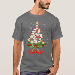 Shih Tzu Julgran Ljus Funny Santa Hat Hund T Shirt