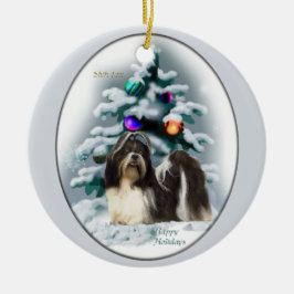 Shih Tzu Julgran Ornaments Julgransprydnad Keramik