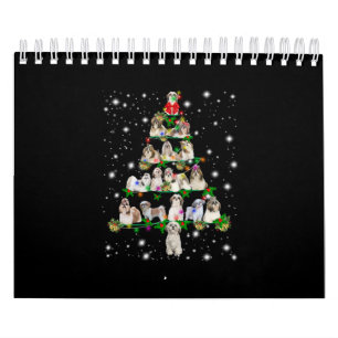 Shih Tzu Julgran som täcks av Fashlight Kalender