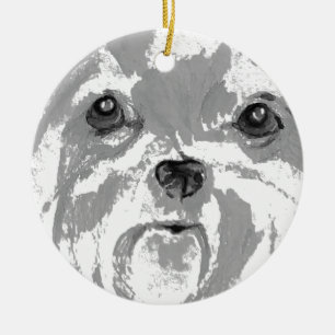 Shih Tzu Julgransprydnad Keramik