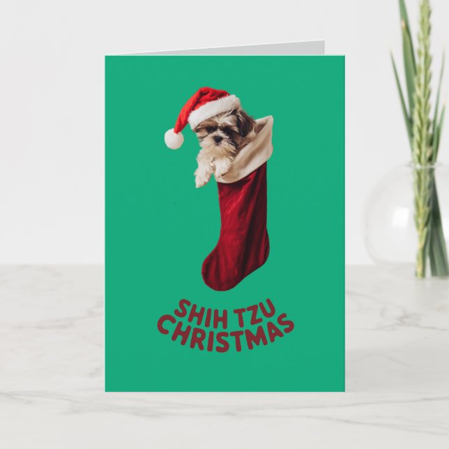 Shih Tzu-julklapp Kort (Framsida)
