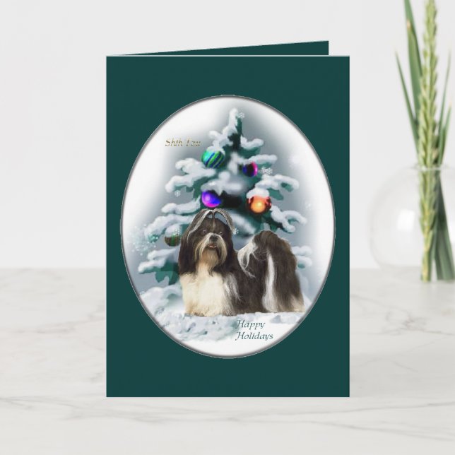 Shih Tzu-julklappar Helgkort (Framsida)