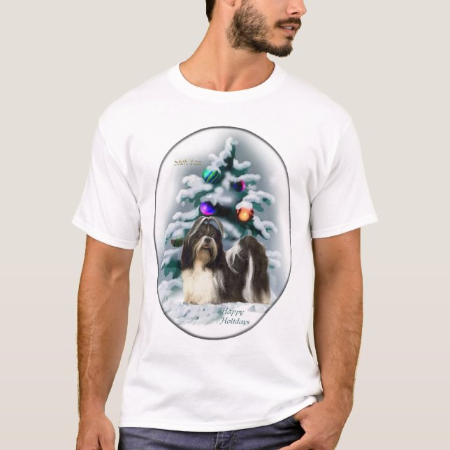 Shih Tzu-julklappar T-shirt (Framsida)