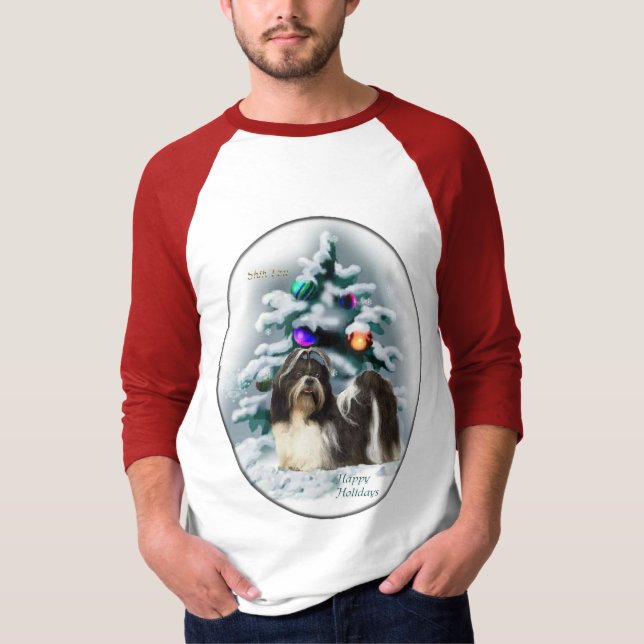 Shih Tzu-julklappar T-shirt (Framsida)