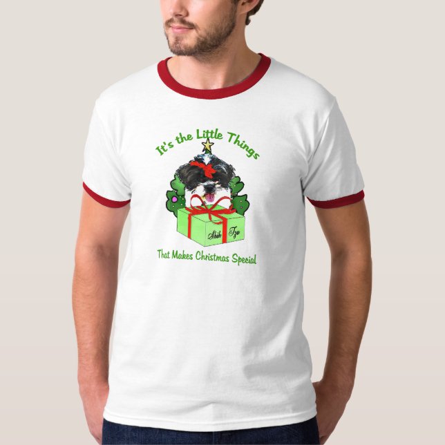 Shih Tzu-julklappar T-shirt (Framsida)