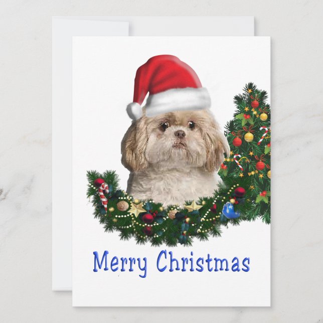 shih tzu julkort (Framsida)