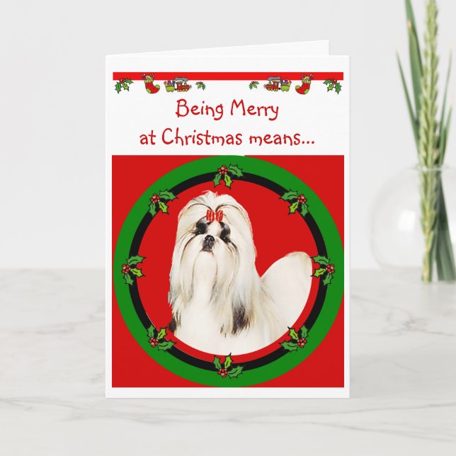 Shih Tzu julkort Helgkort (Framsida)