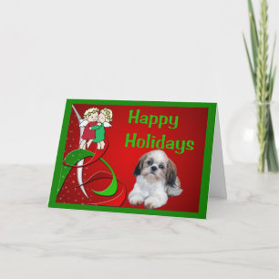 Shih Tzu-julkortet Little Änglar Helgkort