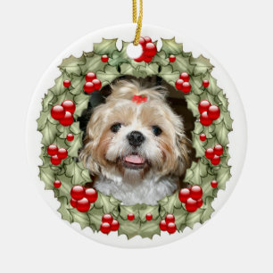 Shih Tzu julkran Julgransprydnad Keramik
