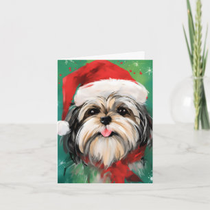 Shih Tzu-julpensel som målar teckningar Kort