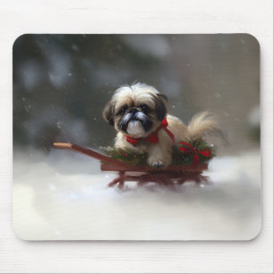 Shih Tzu-julvintern snö Musmatta