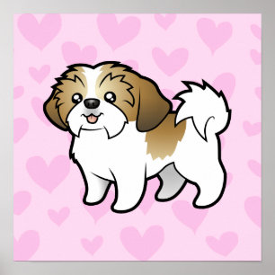 Shih Tzu kärlek (den klippta valpen) Poster
