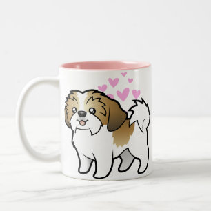 Shih Tzu kärlek (den klippta valpen) Två-Tonad Mugg