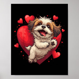 Shih Tzu Kärlek hjärta för Valentines day på Shih Poster