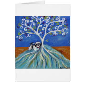 Shih Tzu kärlekSpritual träd Hälsningskort