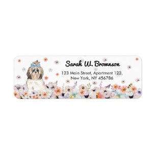 Shih Tzu Kinesisk Hund Returadress Etikett