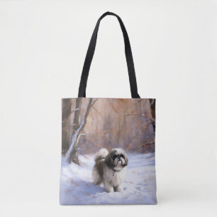 Shih Tzu Låt det snöa jul Tygkasse