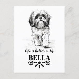Shih Tzu Life är bättre med Anpassningsbar Hund Na Vykort