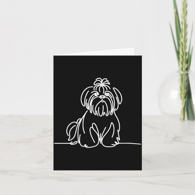 Shih tzu linjedesign hundägare prestation  kort (Framsida)