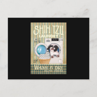 Shih Tzu Lover Cute Shih Tzu Laundry Washing Dog Vykort