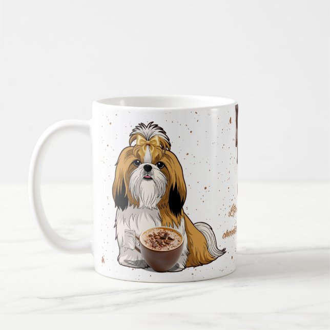 Shih Tzu Lover Mug – Cozy Dog Mom Coffee Cup Kaffemugg (Vänster)