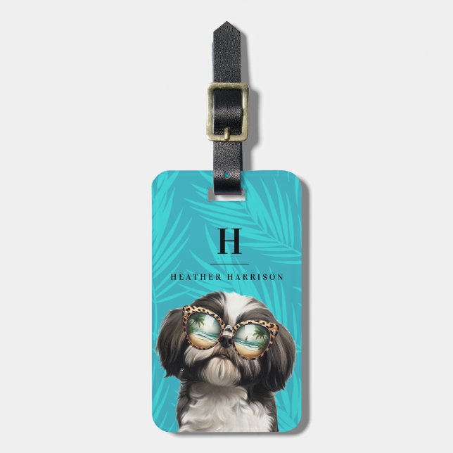 Shih Tzu Luggage Tag Bagagebricka (Vertikal Framsida)