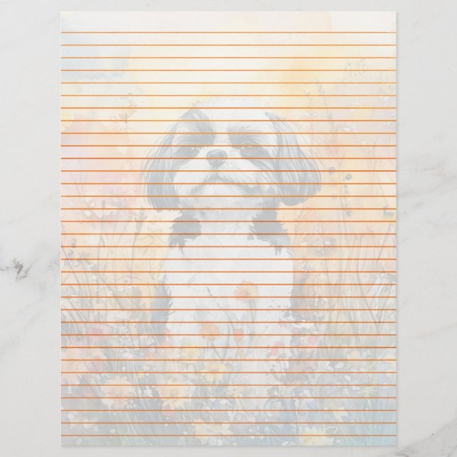 Shih Tzu-lutning - 8,5 x 11-tumsfack Lakan (Framsida)