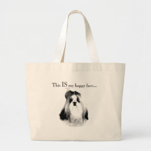 Shih Tzu Lycklig Ansikte Jumbo Tygkasse