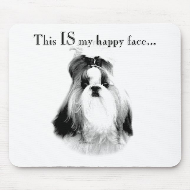 Shih Tzu Lycklig Ansikte Musmatta (Framsidan)